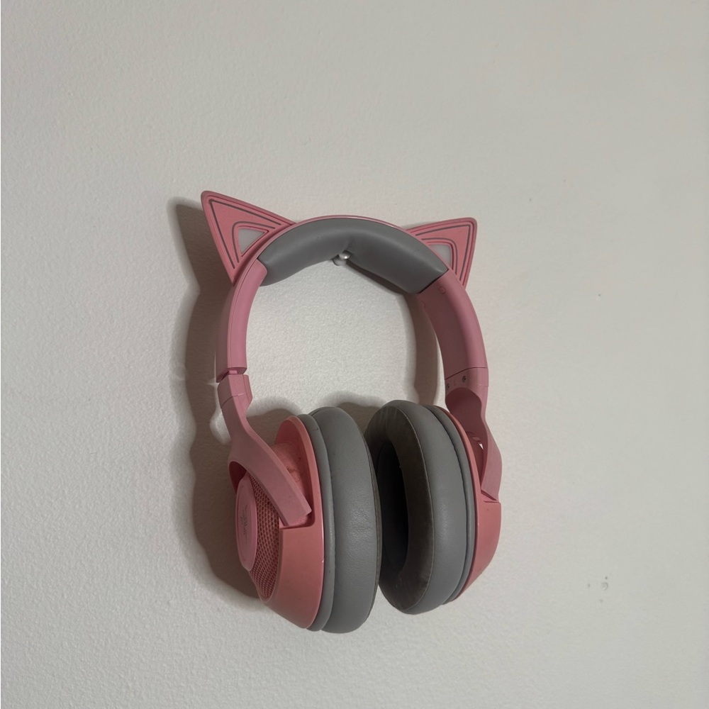 Pink and Gray Cat Ear Headphones